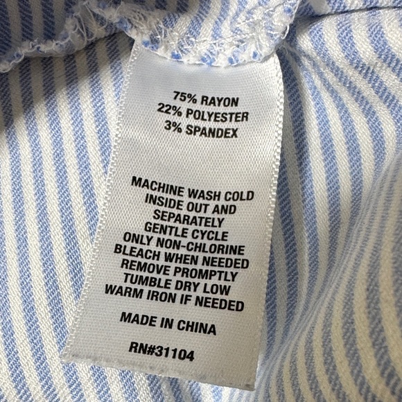 Crown & Ivy Light Blue Striped Mini Skort - Picture 9 of 12